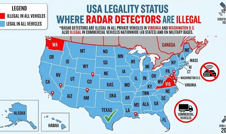 States Where Radar Detectors Are Illegal and What Drivers Need to Know