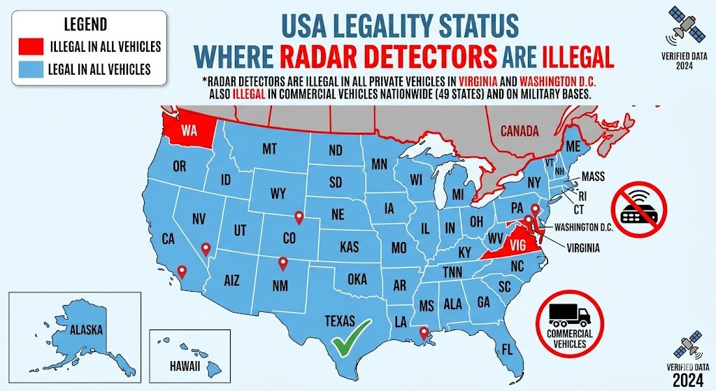 States Where Radar Detectors Are Illegal and What Drivers Need to Know